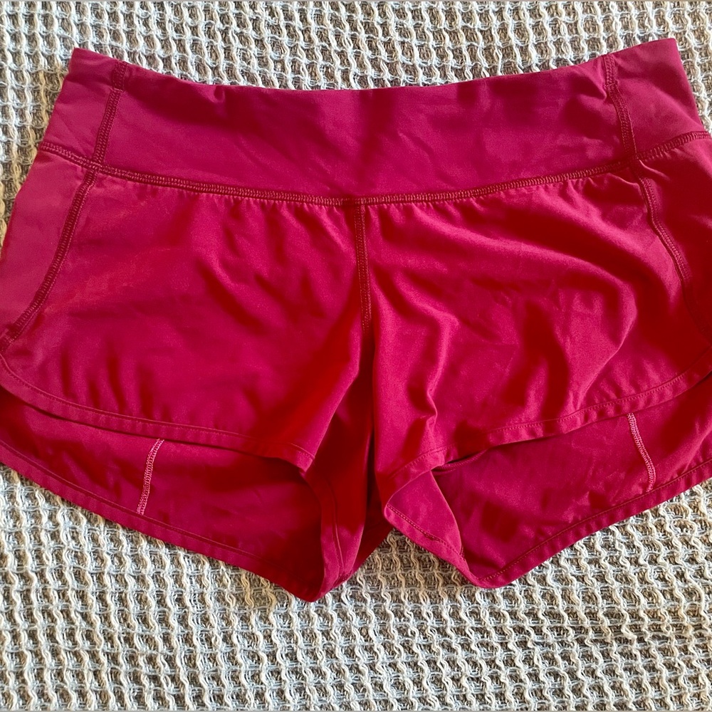 Lululemon speed short in hot pink, size 8, EUC.
